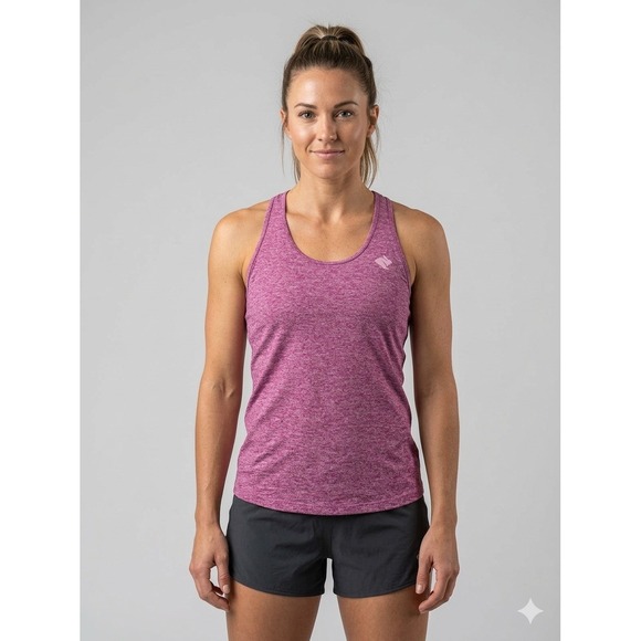 Rabbit EZ Tank Running Top Womens Small Raspberry Heather Racerback RW197 - Picture 1 of 6